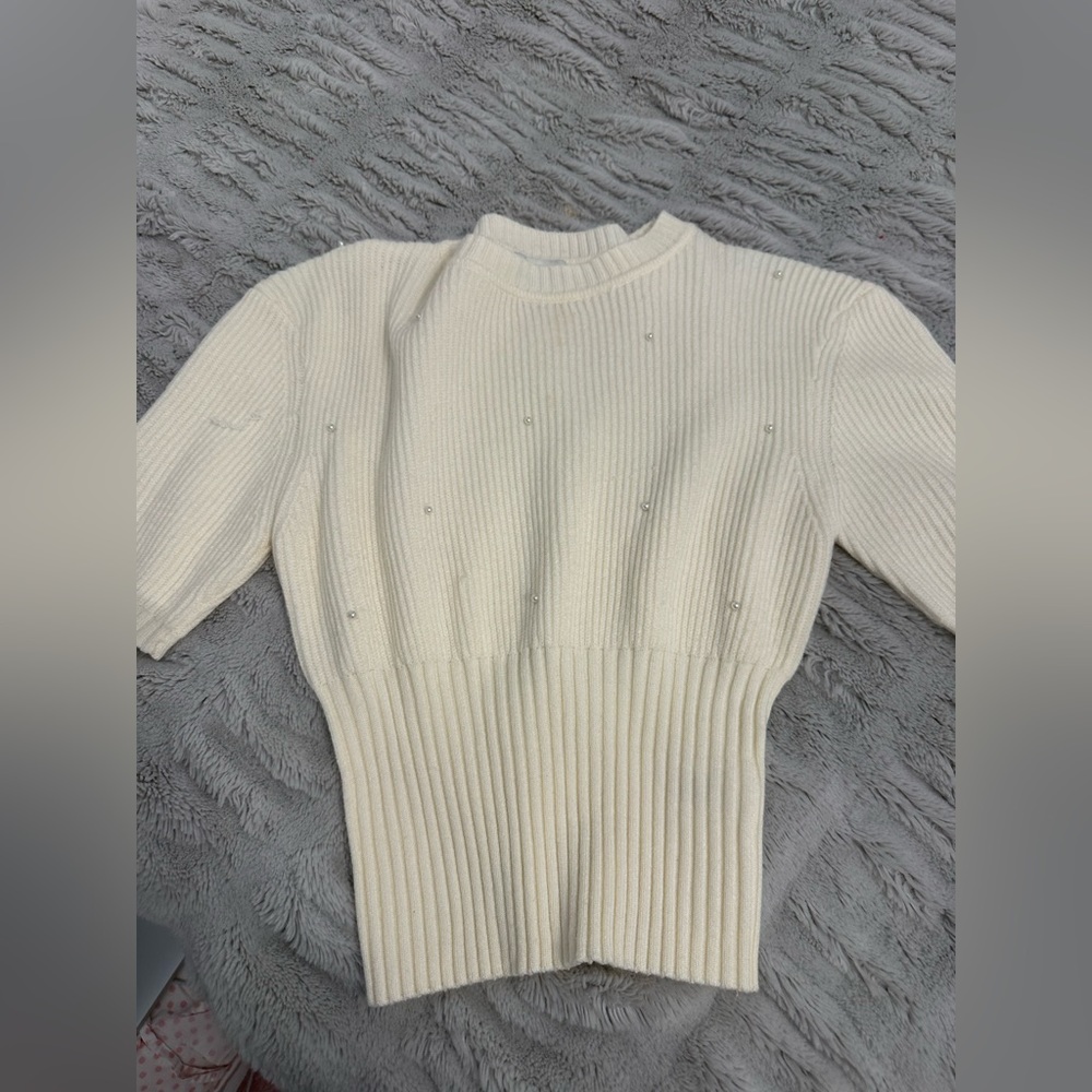 White pearl sweater!!